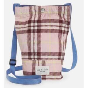 New Rag & Bone Addison Pouch Crossbody Purse Pink Plaid Y2K Bag Mini